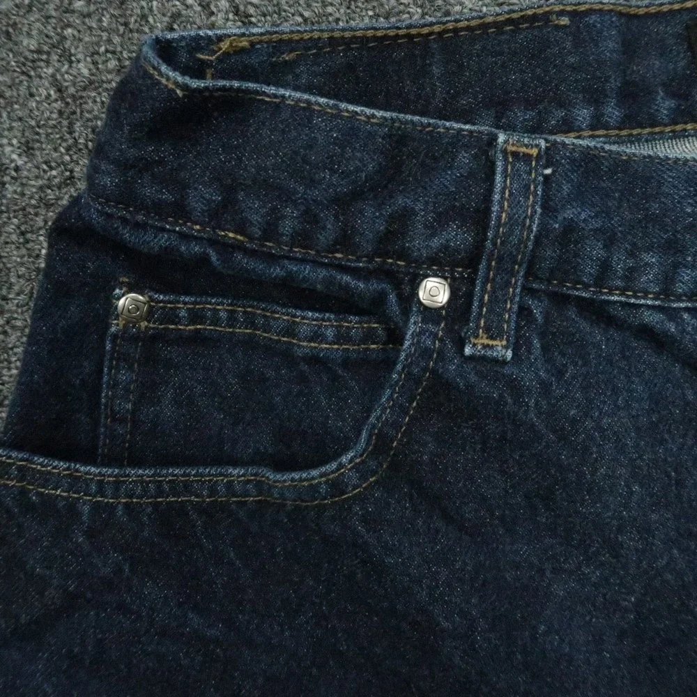 VINTAGE Anchor Blue Jeans Men‎ 31x28 Wide Leg Relaxed Fit Baggy Raw Hem 90s Y2K